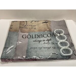 Gold Coast‎ Inspirational Shower Curtain with Hooks Butterflies Quotes 0002TR